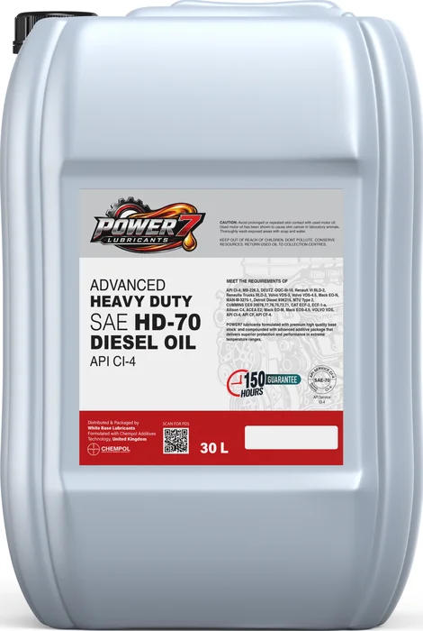 POWER7 Monograde HD 70 API CI-4 Diesel Engine Oil 30L Jerrycan